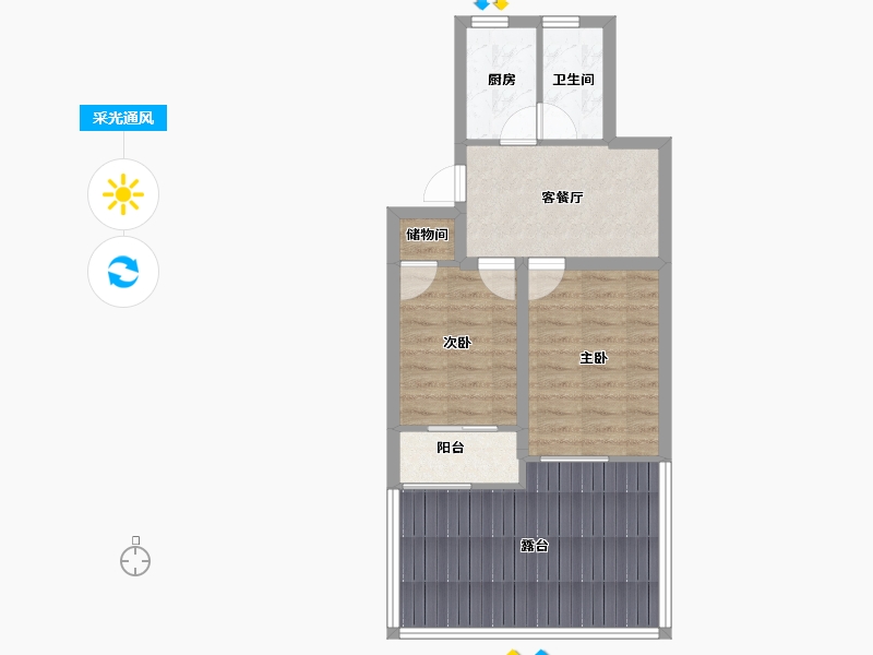 上海-上海市-齐八区-60.35-户型库-采光通风