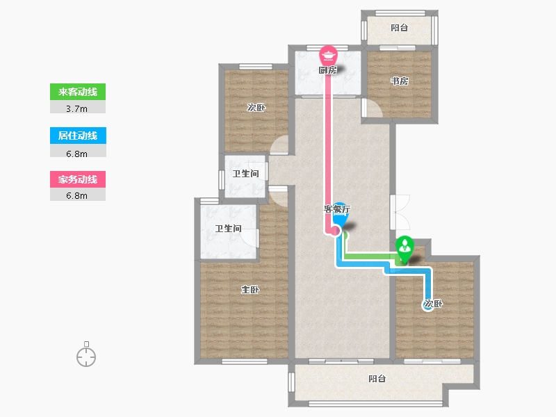 浙江省-嘉兴市-万家花城家和苑-142.00-户型库-动静线