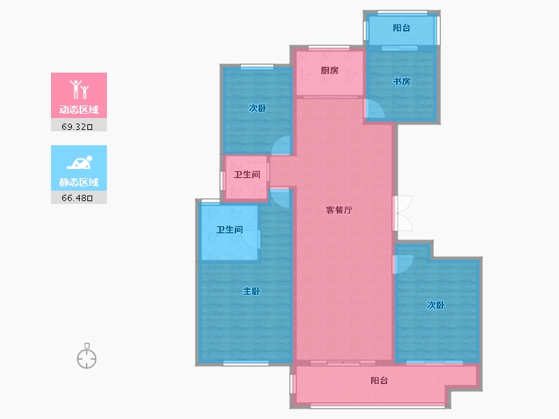 浙江省-嘉兴市-万家花城家和苑-142.00-户型库-动静分区