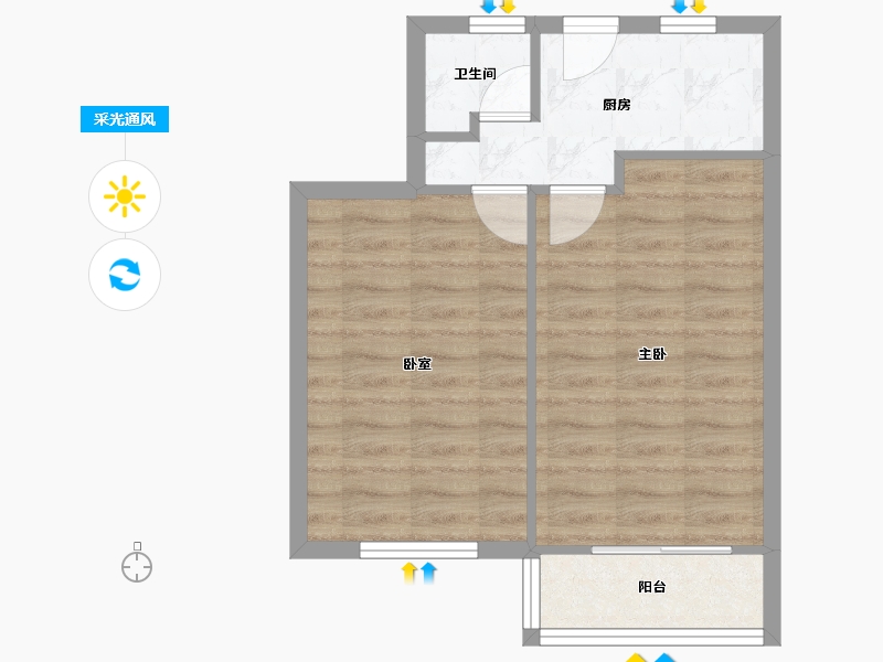 上海-上海市-西木小区-45.85-户型库-采光通风