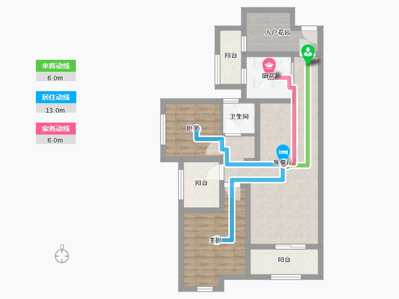 湖南省-长沙市-上园小区-71.32-户型库-动静线