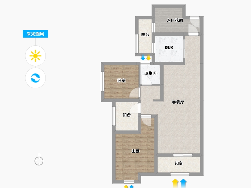 湖南省-长沙市-上园小区-71.32-户型库-采光通风