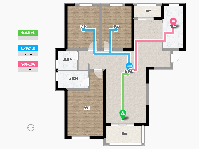 浙江省-杭州市-沁香公寓-112.00-户型库-动静线