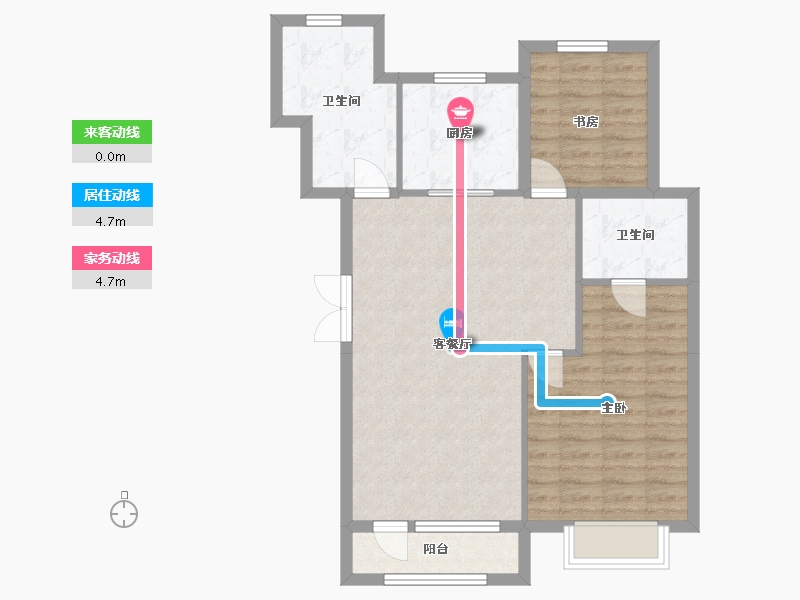 辽宁省-沈阳市-龙湖双珑原著-87.20-户型库-动静线