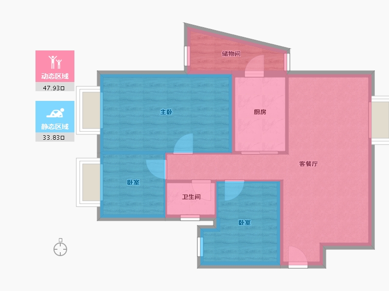 广东省-深圳市-皇御苑-73.07-户型库-动静分区