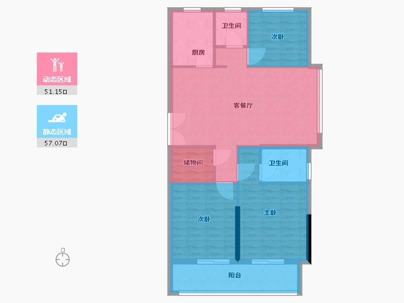 浙江省-温州市-东达锦园-98.60-户型库-动静分区