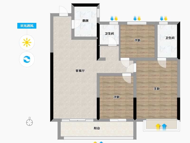 河南省-南阳市-建业龙悦城-92.00-户型库-采光通风