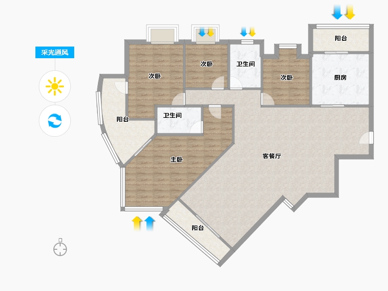 湖北省-武汉市-东方恒星园-130.10-户型库-采光通风