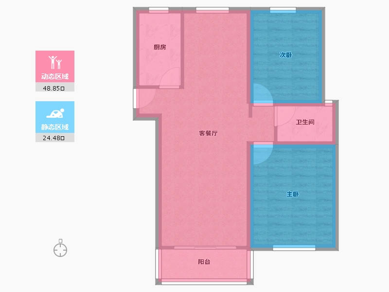 山东省-青岛市-北国之春采菊苑-65.52-户型库-动静分区