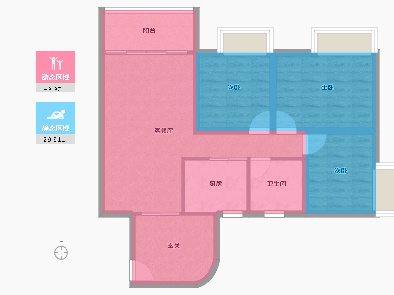 广东省-珠海市-园林花园-70.52-户型库-动静分区