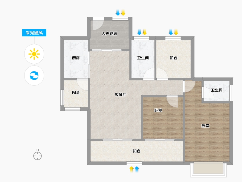 广西壮族自治区-南宁市-天湖御林湾-82.78-户型库-采光通风