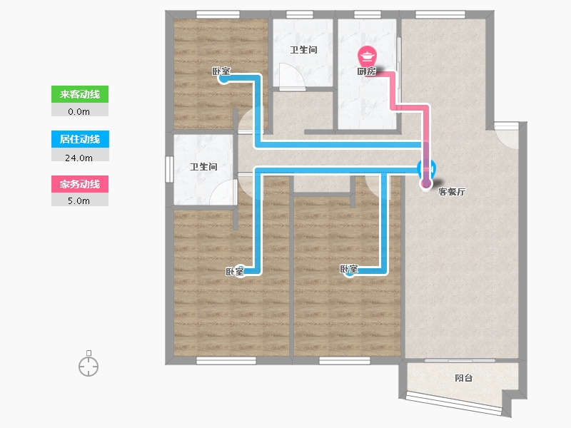 江苏省-苏州市-南湖苑-99.73-户型库-动静线