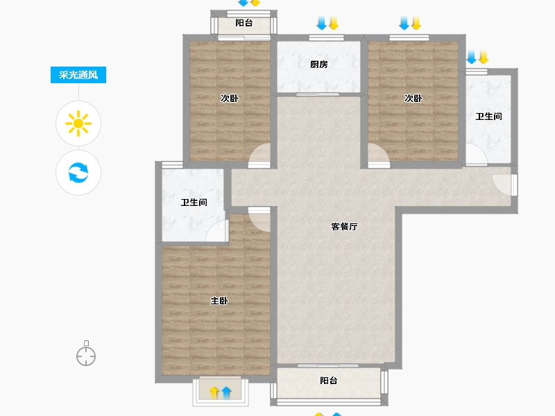 河南省-郑州市-绿洲云顶-114.39-户型库-采光通风