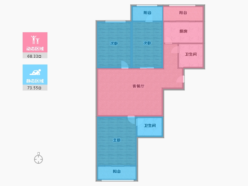 天津-天津市-书香园-128.71-户型库-动静分区