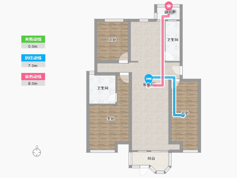 天津-天津市-第六大道大洋嘉园-93.89-户型库-动静线