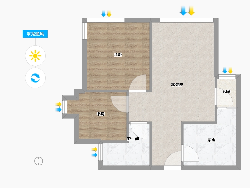 湖北省-武汉市-东方恒星园-59.00-户型库-采光通风