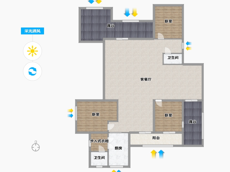 福建省-泉州市-畔山云海2期-200.00-户型库-采光通风