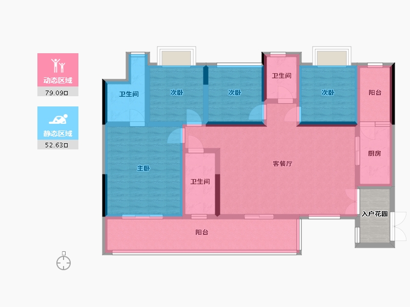 四川省-绵阳市-锦绣江城-119.42-户型库-动静分区