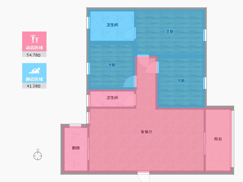 广东省-深圳市-鸿景春天-紫荆阁-97.00-户型库-动静分区