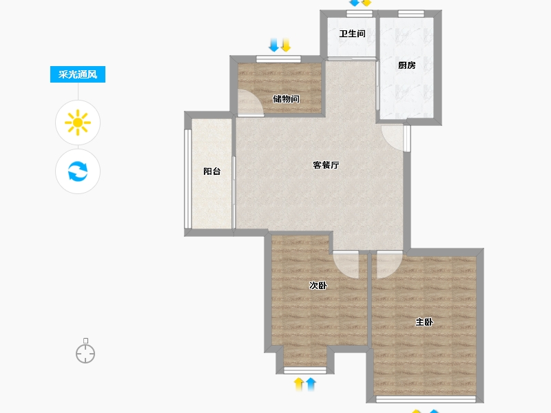 安徽省-芜湖市-和顺阳光三期-78.00-户型库-采光通风