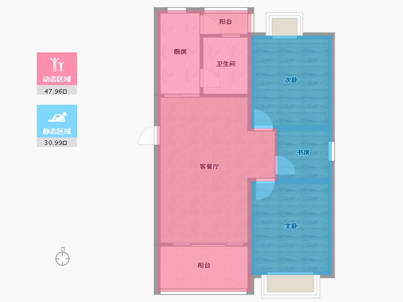 上海-上海市-香港丽园-70.78-户型库-动静分区