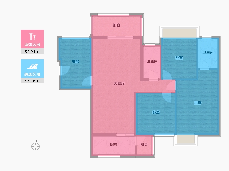 广西壮族自治区-南宁市-太阳城-104.80-户型库-动静分区