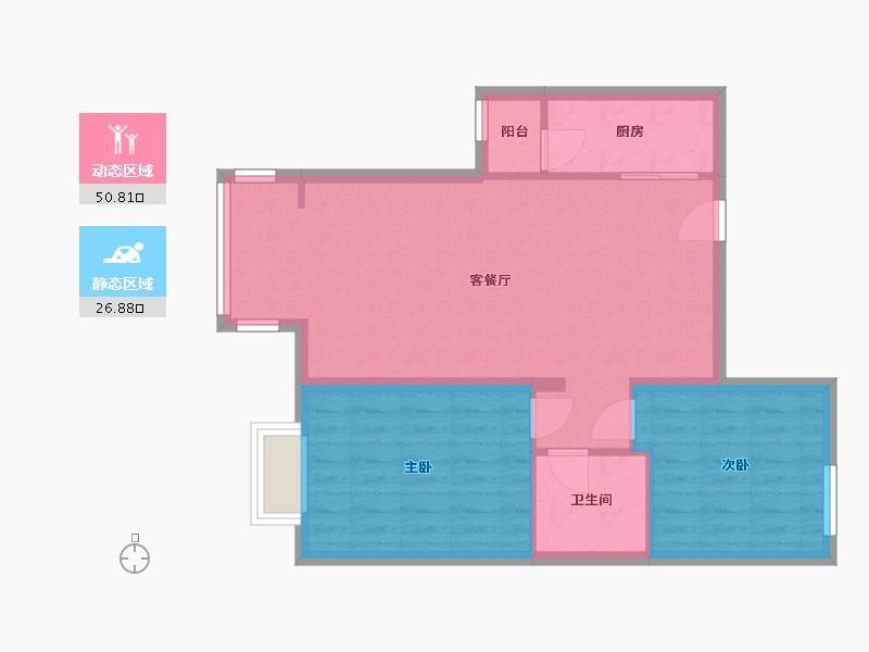 北京-北京市-西山枫林三期-74.40-户型库-动静分区