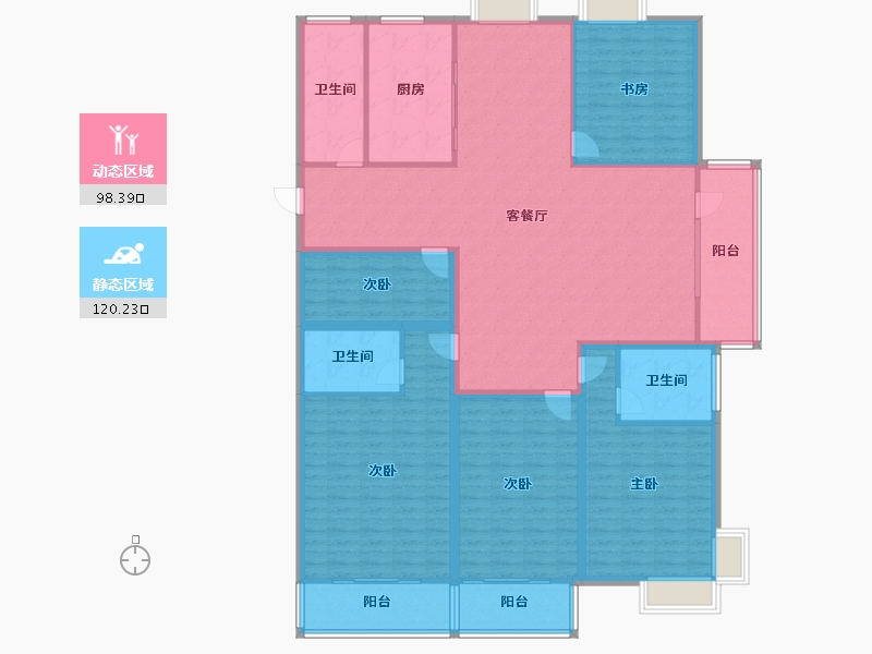 山东省-威海市-蓝湾怡庭-200.22-户型库-动静分区