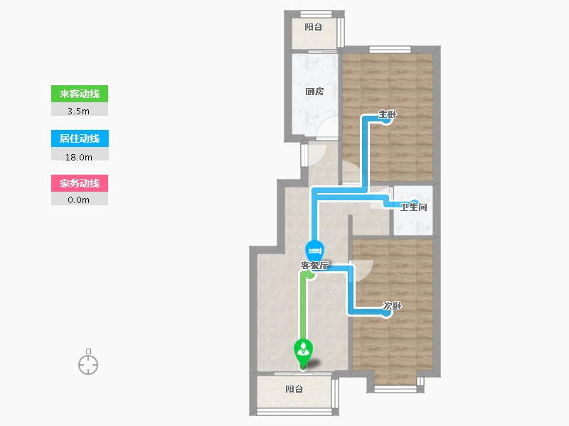 河北省-唐山市-龙华里益民园-64.02-户型库-动静线