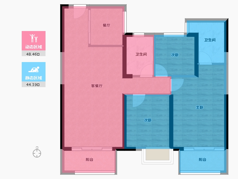 湖北省-武汉市-天汇龙城-83.23-户型库-动静分区