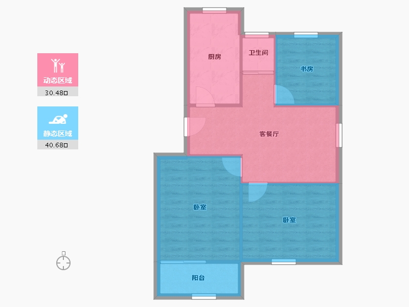 浙江省-宁波市-联丰北区-64.58-户型库-动静分区