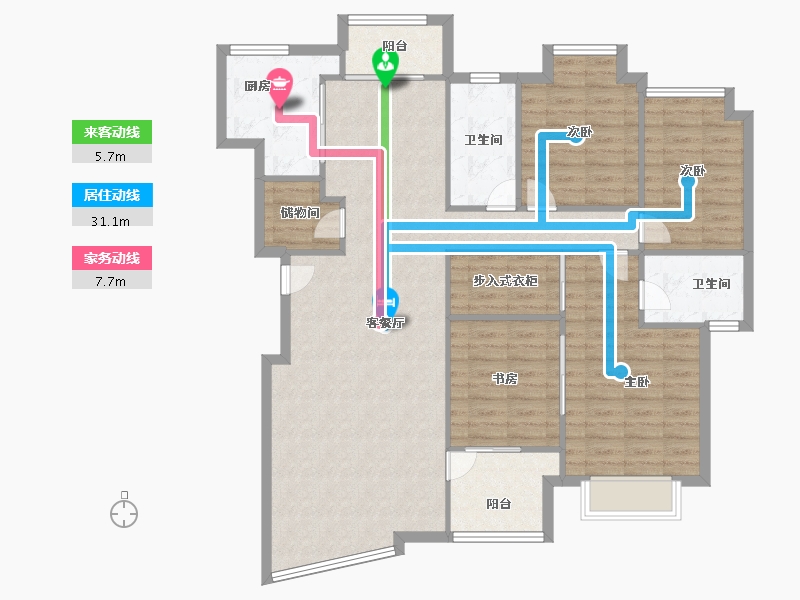 湖北省-武汉市-东方恒星园-120.00-户型库-动静线