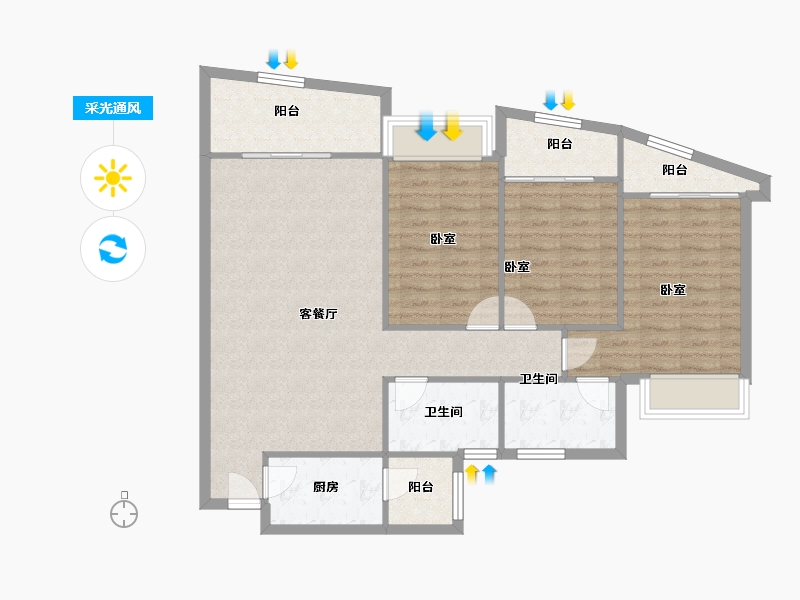 广东省-深圳市-金成时代家园-100.86-户型库-采光通风