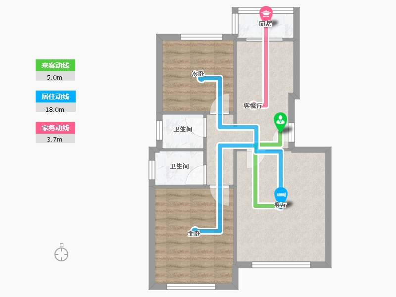 河北省-唐山市-祥富里-58.65-户型库-动静线