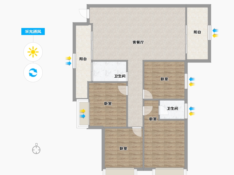 广西壮族自治区-柳州市-金绿洲小区-112.77-户型库-采光通风