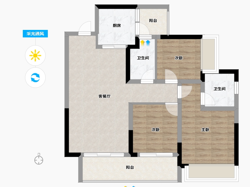 四川省-攀枝花市-悦山府-78.00-户型库-采光通风