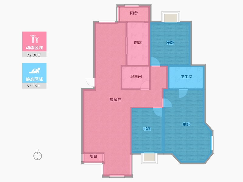 天津-天津市-第六大道大洋嘉园-118.56-户型库-动静分区