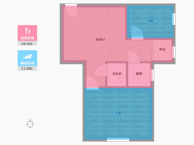 广东省-广州市-新兴白云花园-44.28-户型库-动静分区