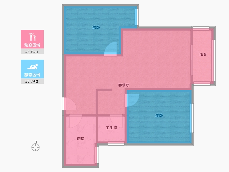 河南省-郑州市-远大理想城-63.55-户型库-动静分区