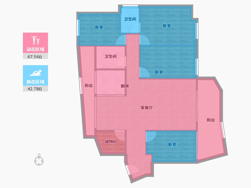 广东省-深圳市-金成时代家园-100.86-户型库-动静分区