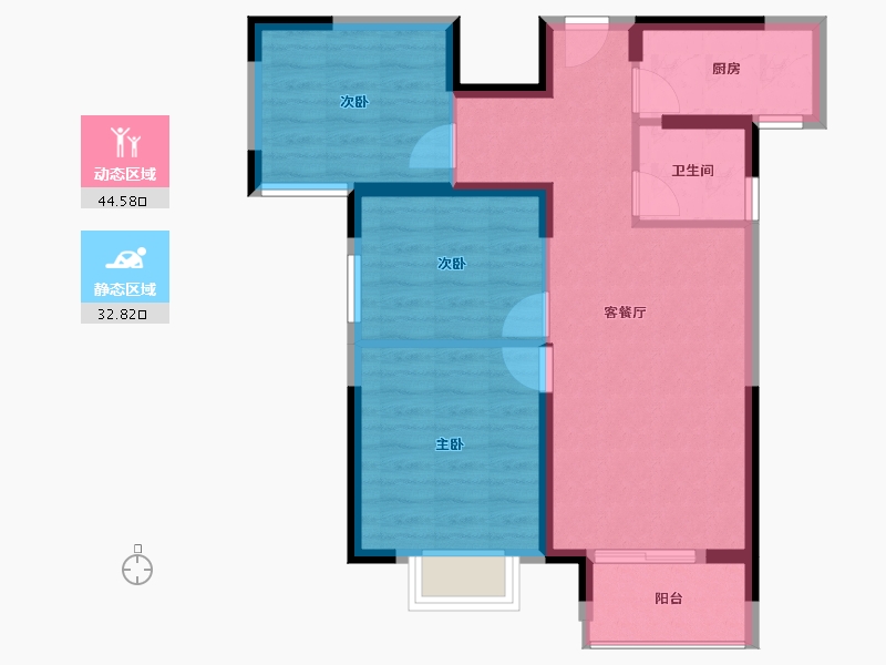 湖北省-武汉市-天汇龙城-69.05-户型库-动静分区