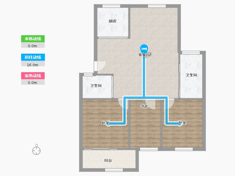 浙江省-宁波市-梅江北苑-92.48-户型库-动静线