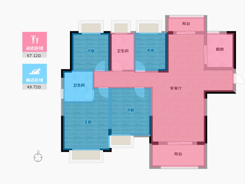 湖北省-武汉市-天汇龙城-104.17-户型库-动静分区