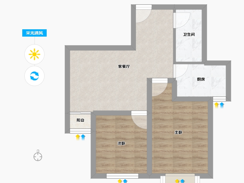 山东省-青岛市-宜昌馨苑-44.94-户型库-采光通风