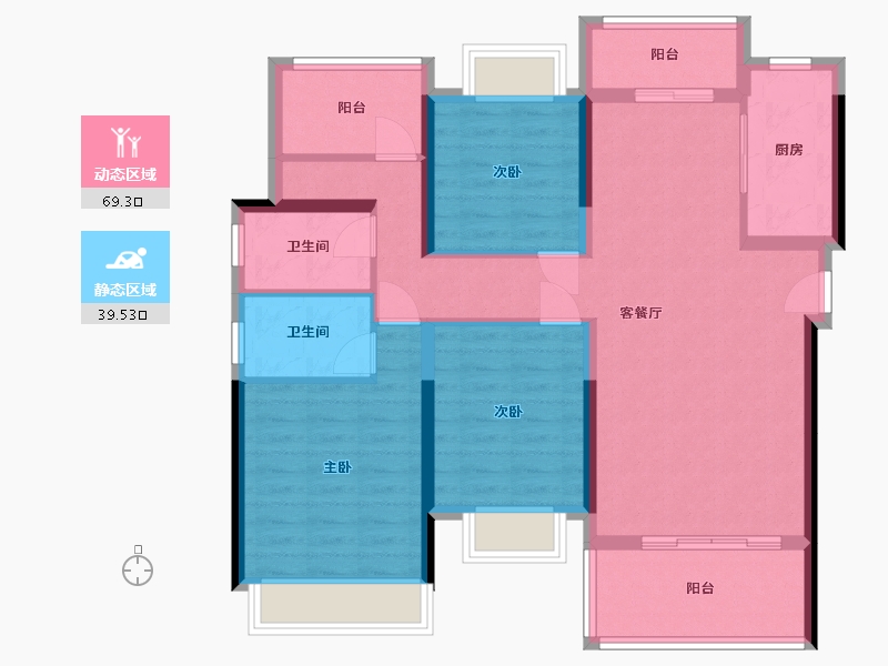 广西壮族自治区-北海市-山湖海 上城-102.40-户型库-动静分区