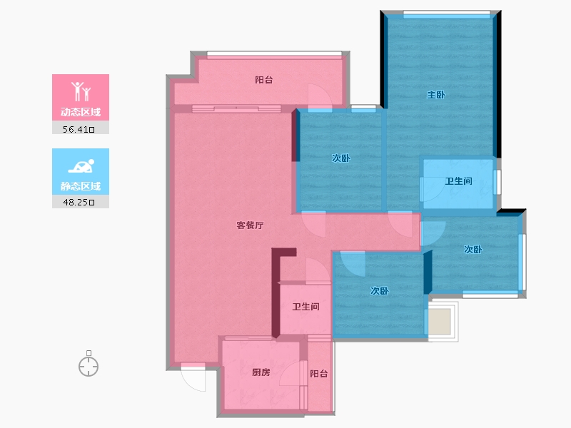 四川省-南充市-优品道珑玺湾-92.00-户型库-动静分区