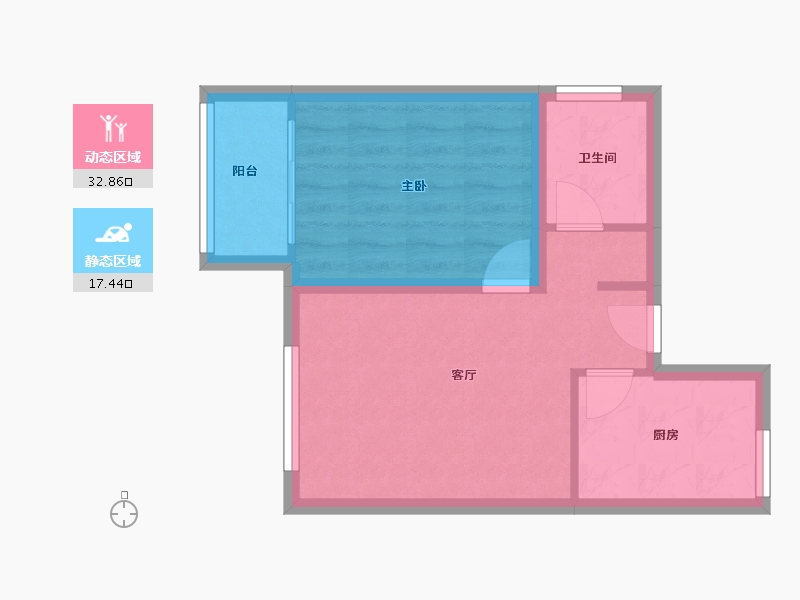 河南省-郑州市-阳光花苑-44.58-户型库-动静分区