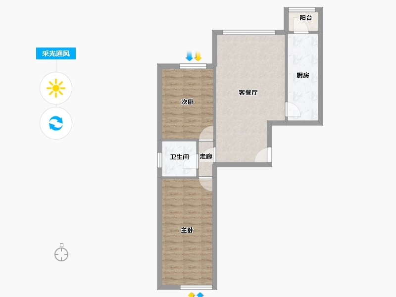 河北省-唐山市-和顺园-62.41-户型库-采光通风