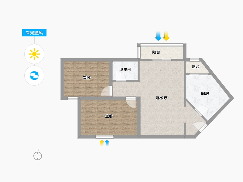 天津-天津市-华厦富裕广场-66.03-户型库-采光通风