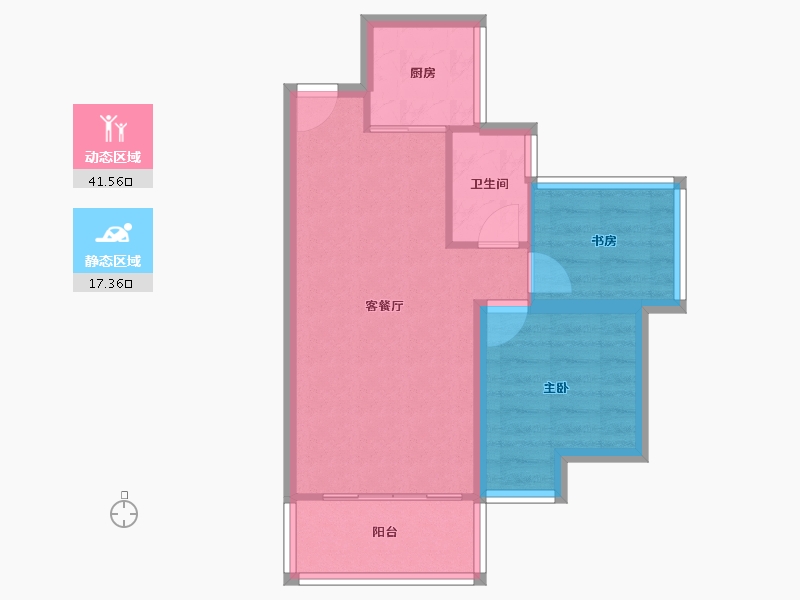 广东省-深圳市-鹏华香域花园-52.63-户型库-动静分区